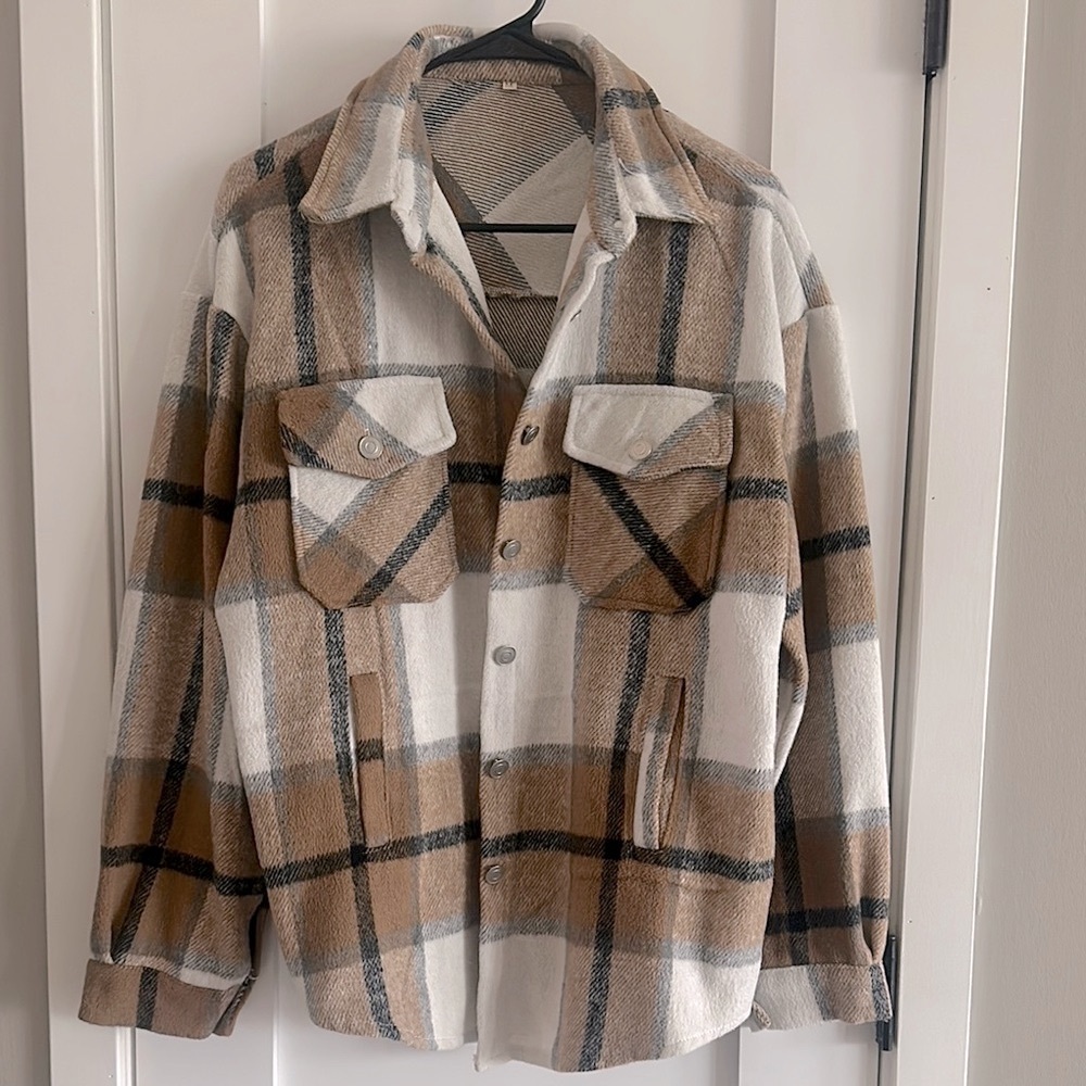 Plaid Button-Up Jacket